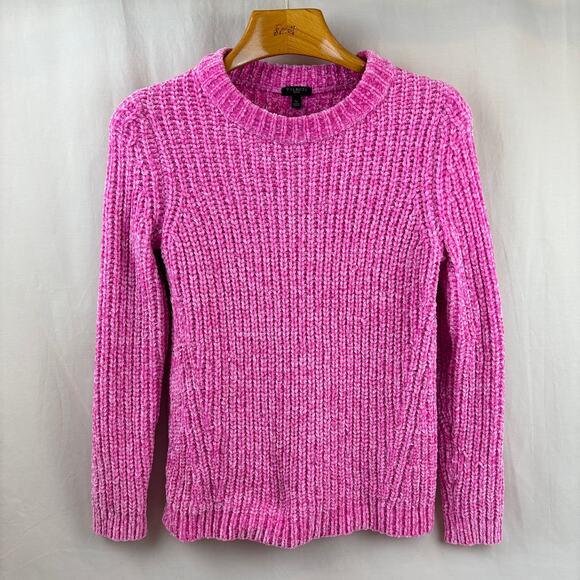 Talbots Petite Small Pink Soft Cozy Chenille Crewneck Sweater - Picture 1 of 10